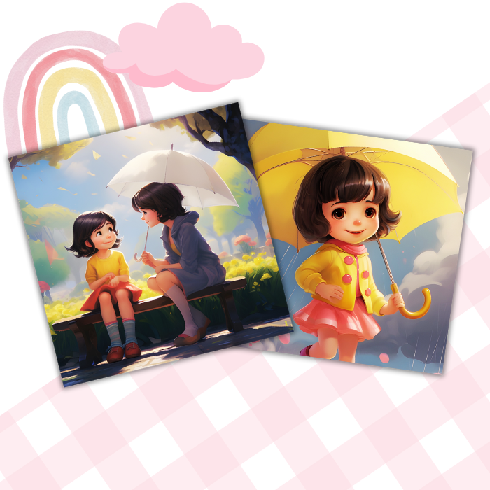 Girl finds a rainbow