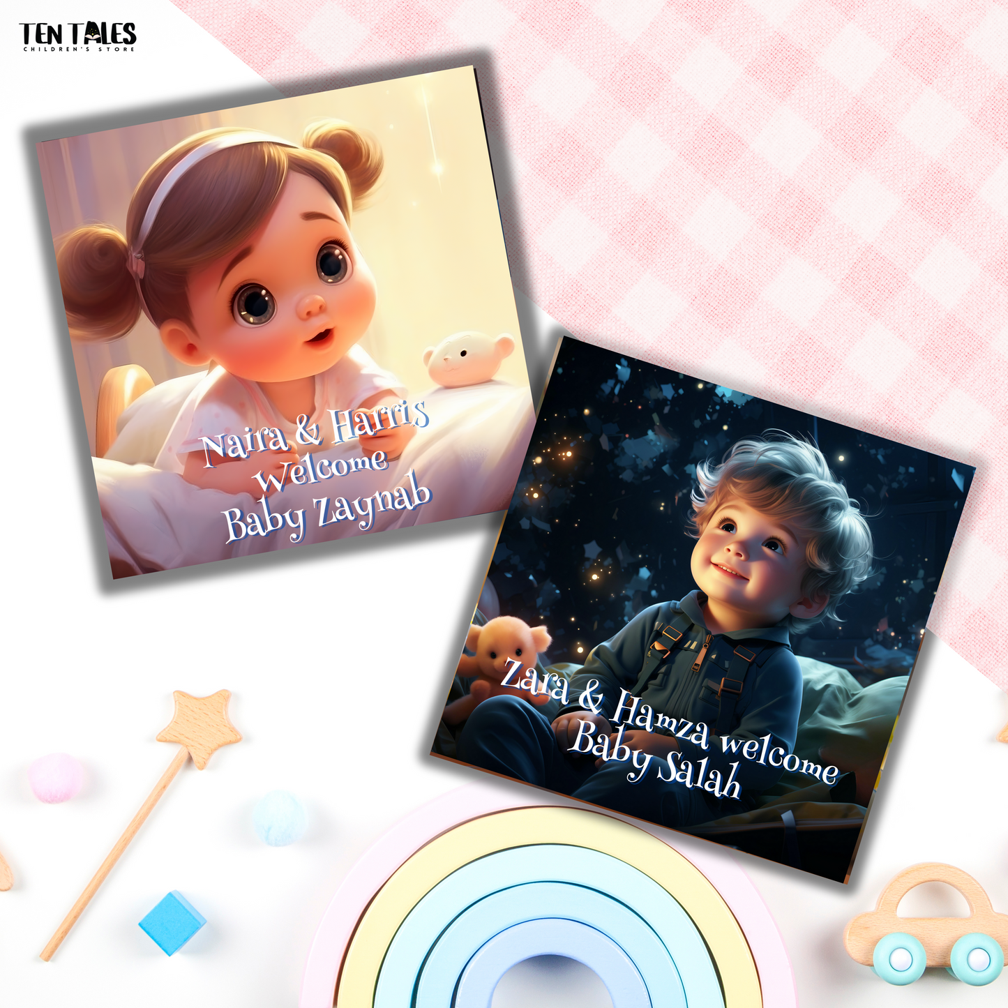 Personalised new baby sibling book — baby shower keepsake gift for Pakistani families by Ten Tales