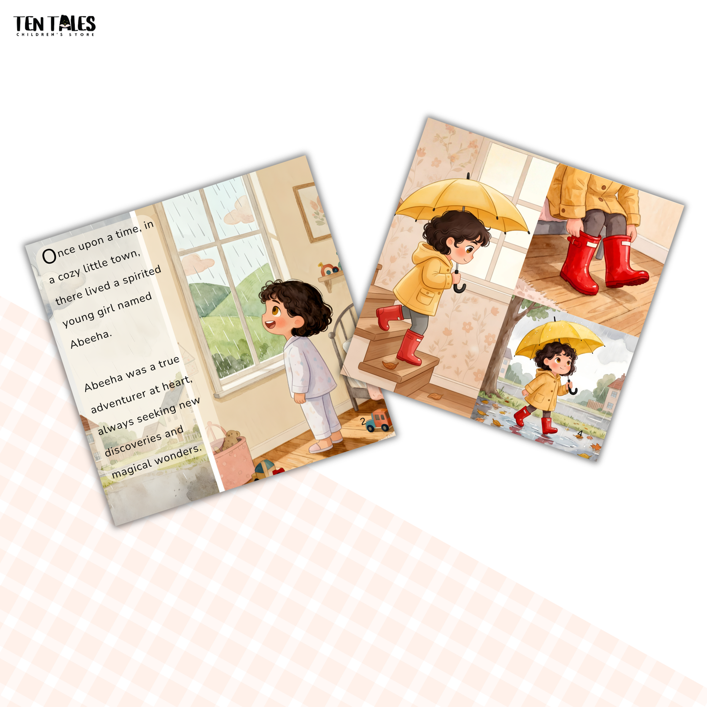 Personalised children's book cover with Pakistani child's name spelled out — Eid gift idea by Ten Tales
