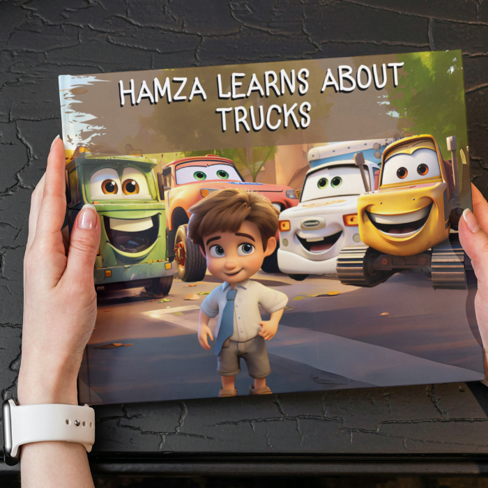 Personalised trucks and vehicles book for boys — birthday gift for toddlers in Pakistan — Ten Tales
