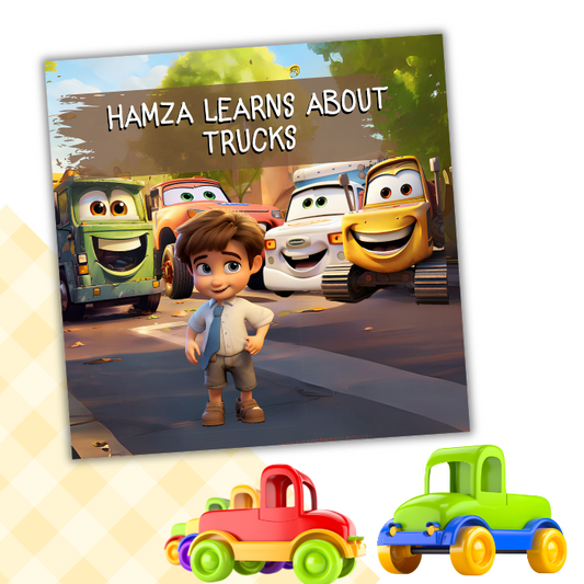 Personalised trucks and vehicles book for boys — birthday gift for toddlers in Pakistan — Ten Tales