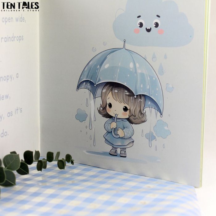 Inside pages of personalised name book for South Asian children showing illustrated letters and characters