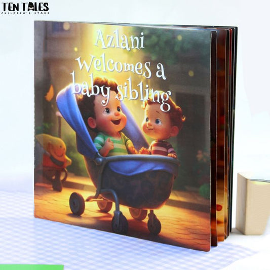 Personalised new baby sibling book — baby shower keepsake gift for Pakistani families by Ten Tales